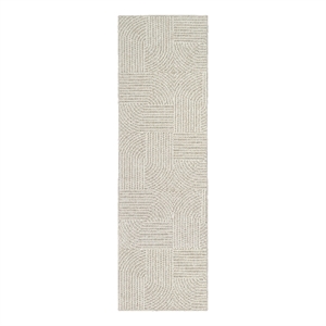 Nourison Home Textured Home 8' Runner Polyester Beige Ivory Area Rug