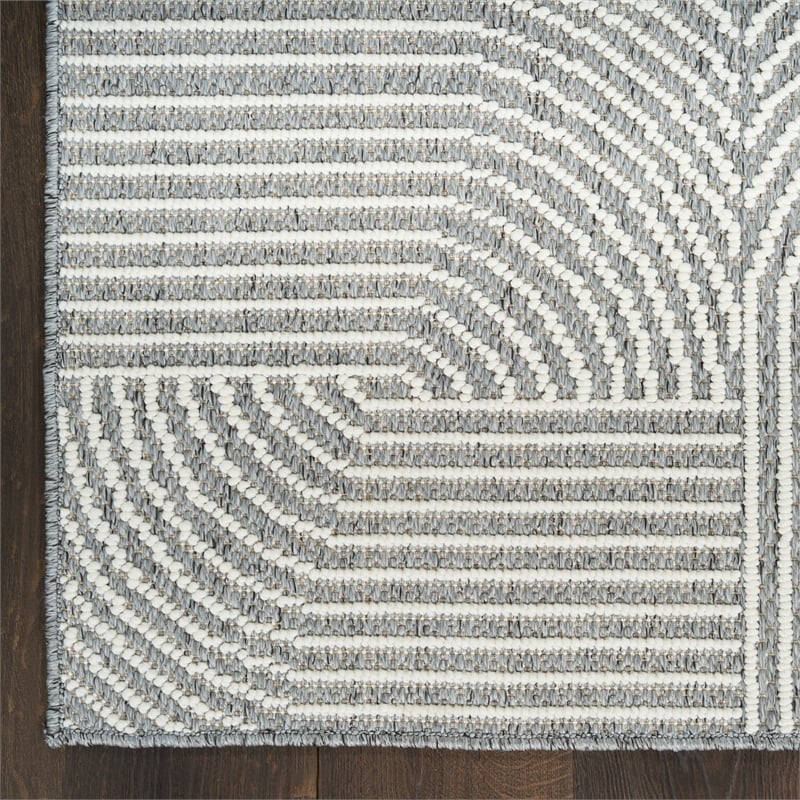 Nourison Home Textured Home 2' x 4' Polyester Charcoal Ivory Area Rug