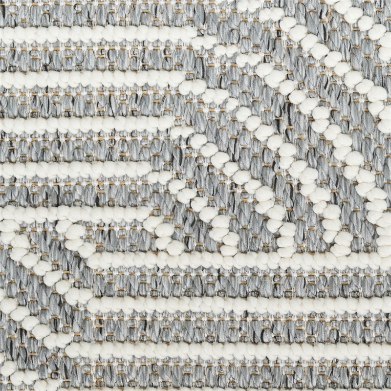Nourison Home Textured Home 8' Runner Polyester Charcoal Ivory Area Rug