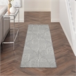 Nourison Home Textured Home 8' Runner Polyester Charcoal Ivory Area Rug