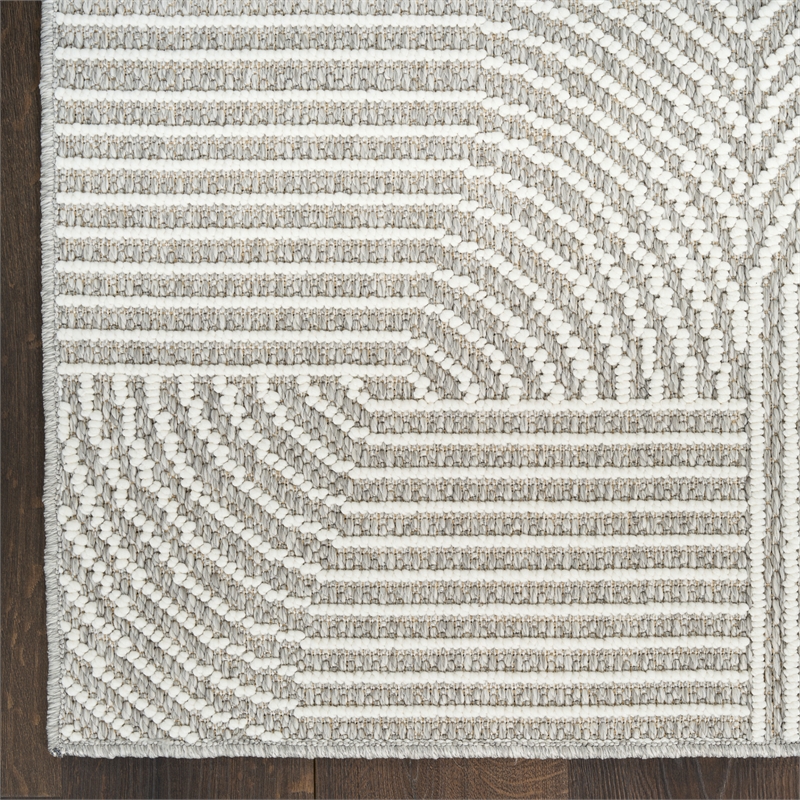 Nourison Home Textured Home 2' x 4' Polyester Grey Ivory Area Rug