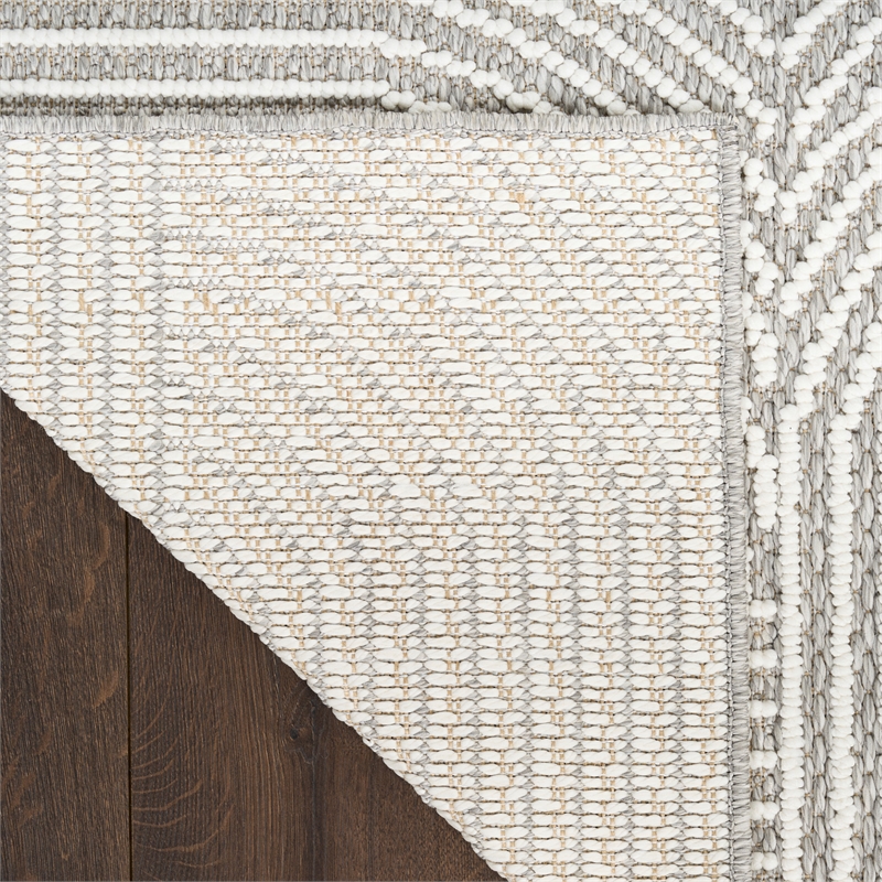 Nourison Home Textured Home 2' x 4' Polyester Grey Ivory Area Rug