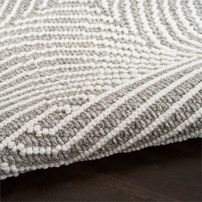 Nourison Home Textured Home 2' x 4' Polyester Grey Ivory Area Rug