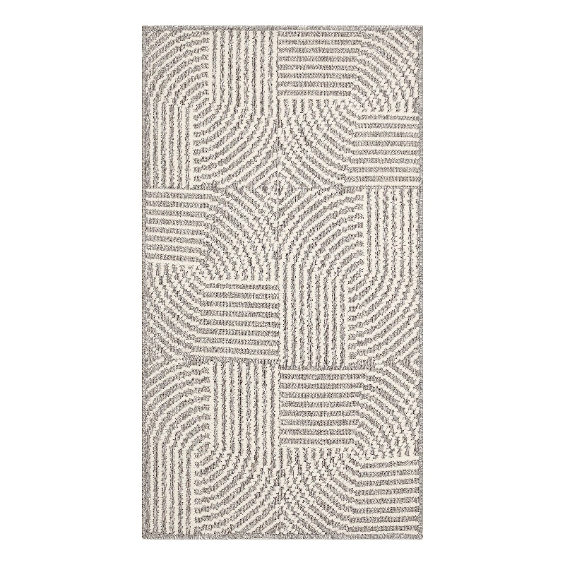 Nourison Home Textured Home 2' x 4' Polyester Grey Ivory Area Rug
