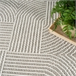 Nourison Home Textured Home 8' Runner Polyester Grey Ivory Area Rug