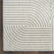 Nourison Home Textured Home 8' Runner Polyester Grey Ivory Area Rug
