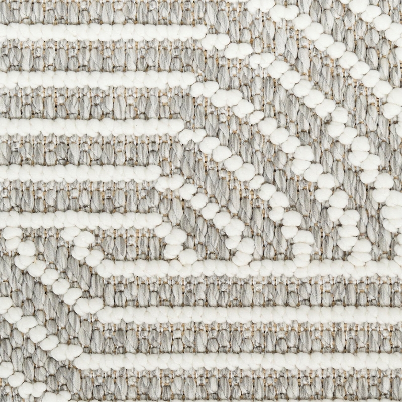Nourison Home Textured Home 8' Runner Polyester Grey Ivory Area Rug