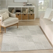 Nourison Home Textured Home 8' Runner Polyester Grey Ivory Area Rug