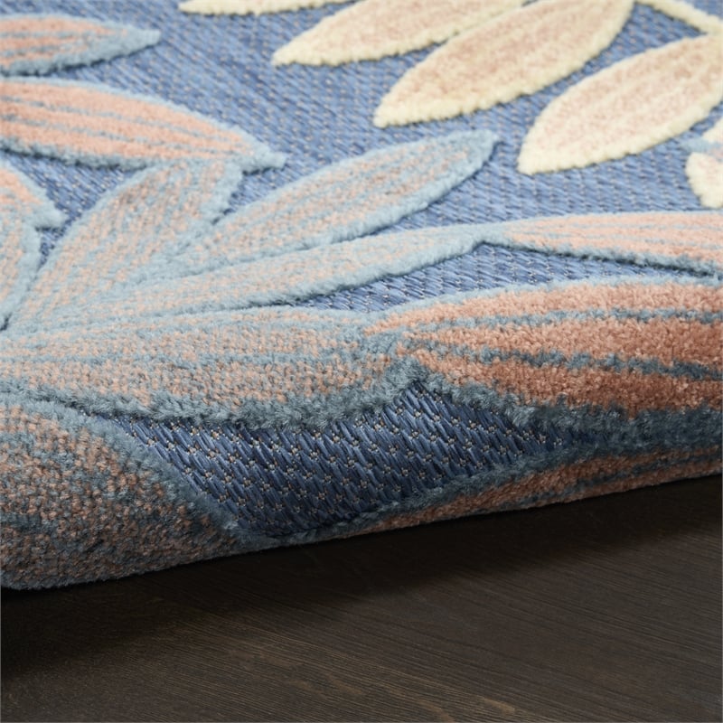 Nourison Home Aloha 3' x 4' Fabric Blue Rose Area Rug