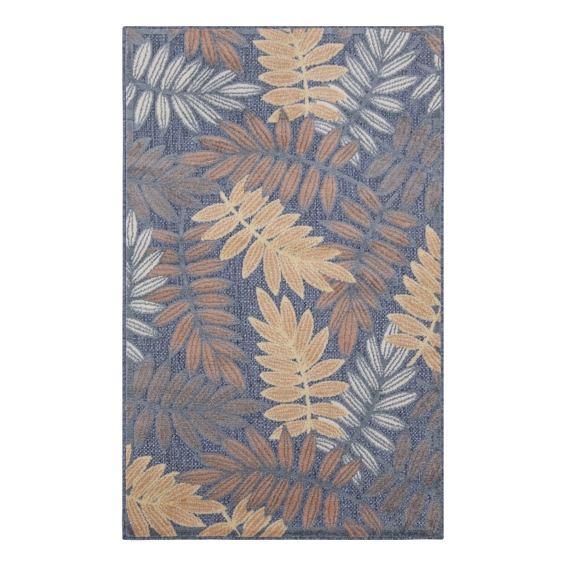 Nourison Home Aloha 3' x 4' Fabric Blue Rose Area Rug