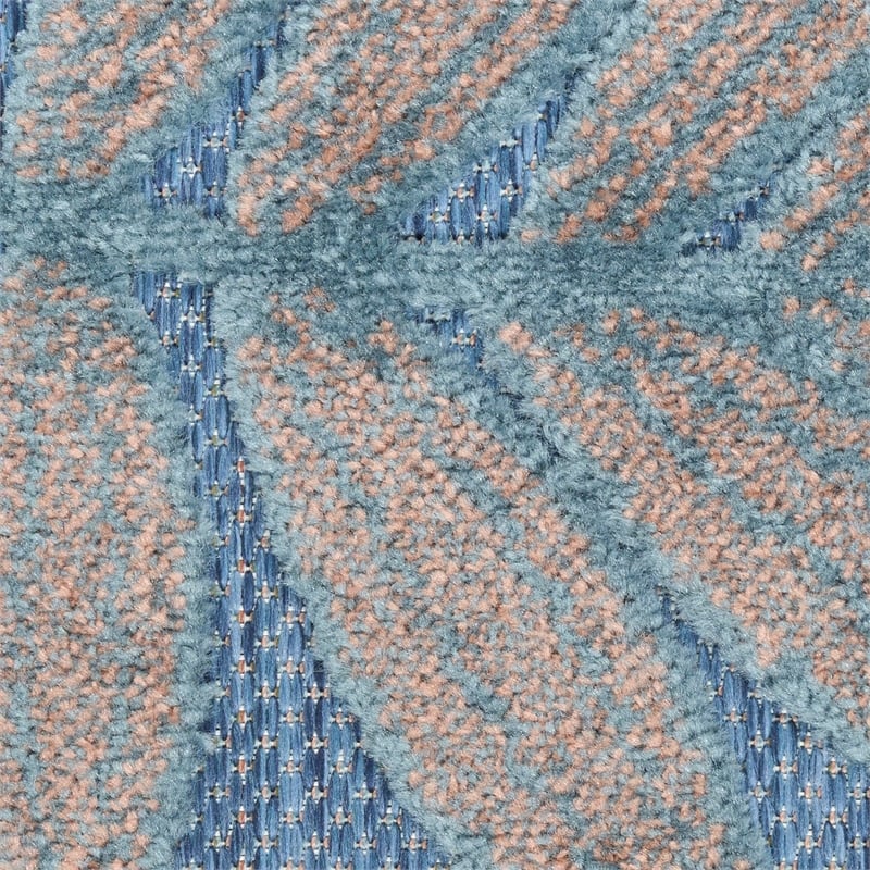 Nourison Home Aloha 4' x 6' Fabric Blue Rose Area Rug