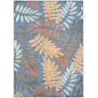 Nourison Home Aloha 5' x 8' Fabric Blue Rose Area Rug