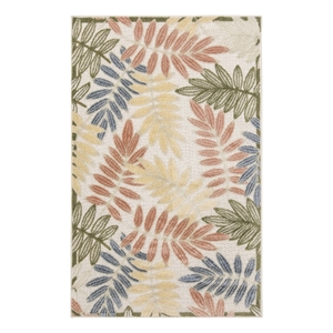 Nourison Home Aloha 3' x 4' Fabric Ivory Rose Area Rug