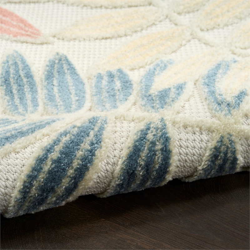 Nourison Home Aloha 4' x 6' Fabric Ivory Rose Area Rug