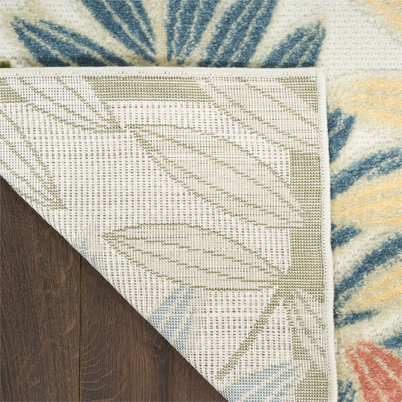 Nourison Home Aloha 4' x 6' Fabric Ivory Rose Area Rug