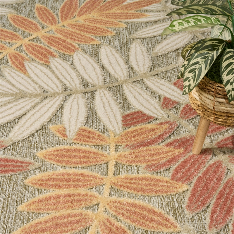 Nourison Home Aloha 4' x 6' Fabric Sage Rose Area Rug