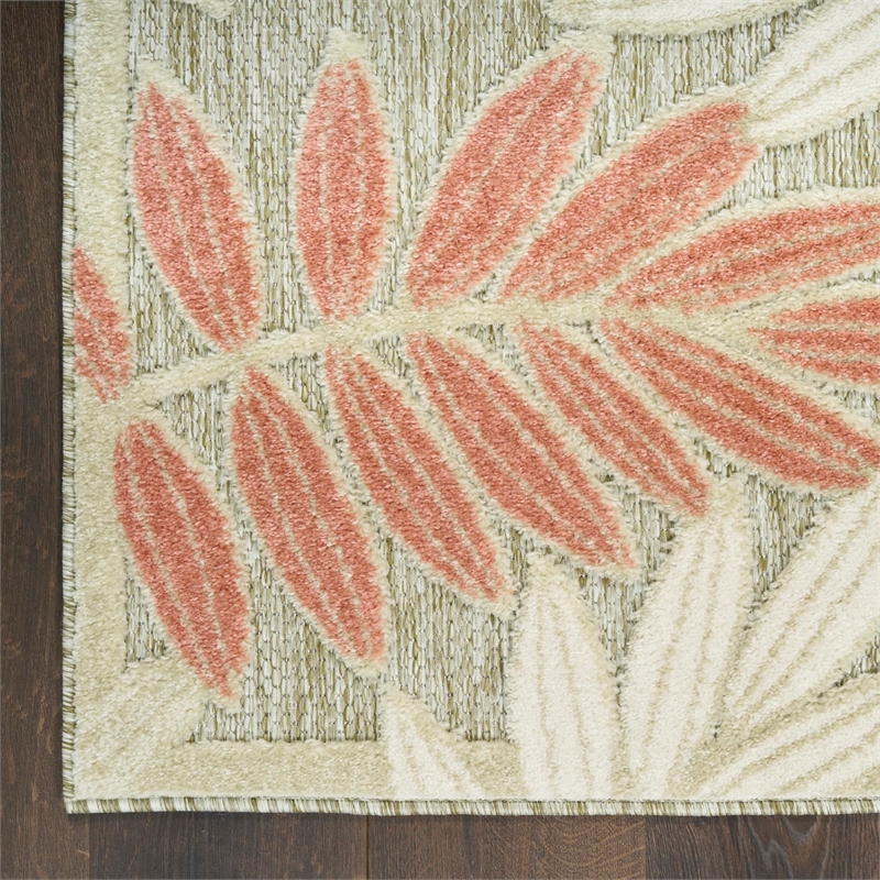 Nourison Home Aloha 4' x 6' Fabric Sage Rose Area Rug