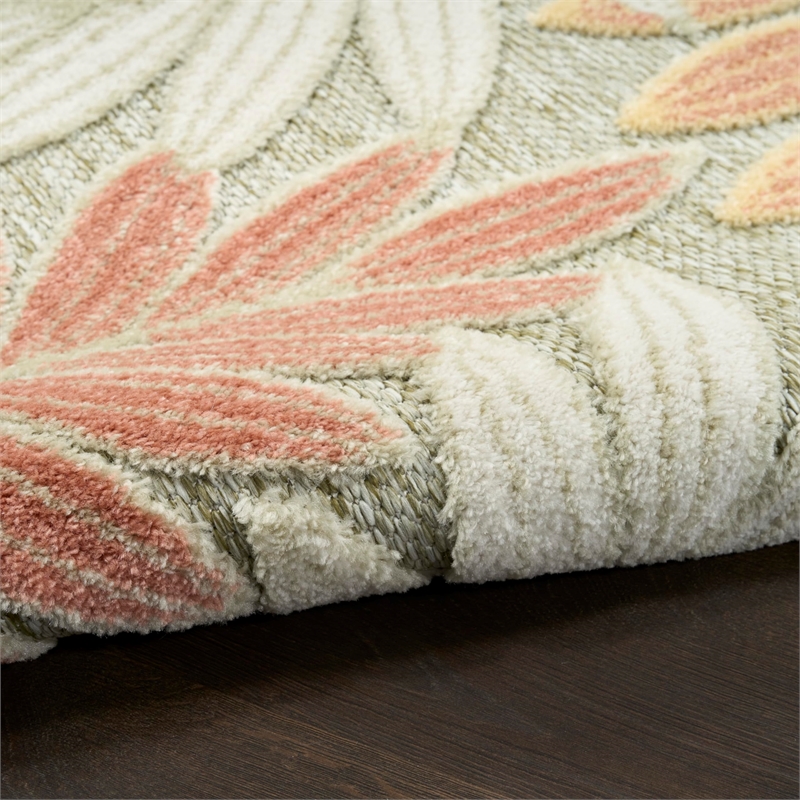 Nourison Home Aloha 4' x 6' Fabric Sage Rose Area Rug