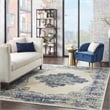 Nourison Home Grafix 9' x 12' Fabric White Area Rug