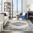 Nourison Home Grafix 9' x 12' Fabric White Area Rug