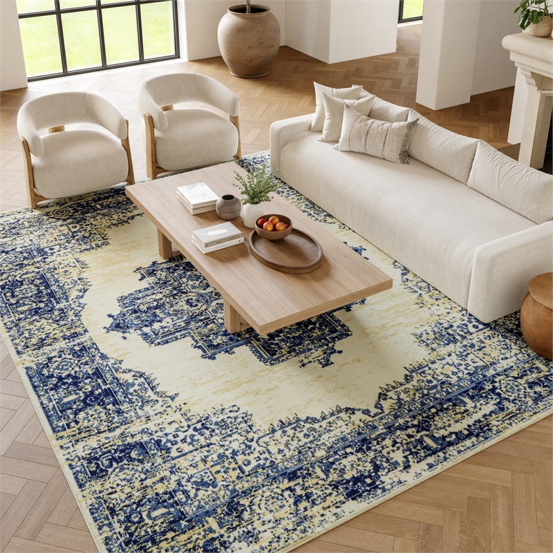 Nourison Home Grafix 9' x 12' Fabric White Area Rug