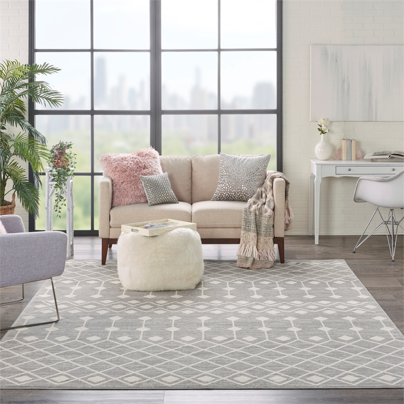 Nourison Home Grafix 9'x12' Fabric Grey Area Rug