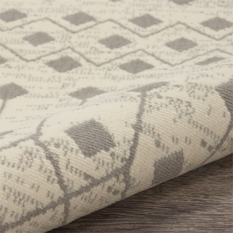 Nourison Home Grafix 9'x12' Fabric Ivory Grey Area Rug