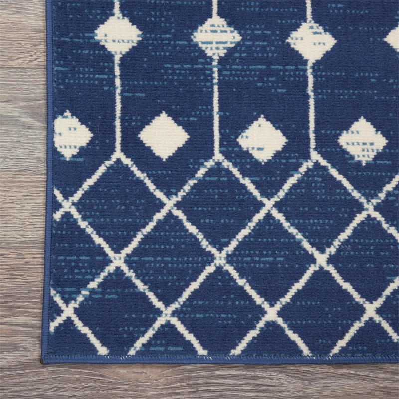 Nourison Home Grafix 9' x 12' Fabric Navy Area Rug