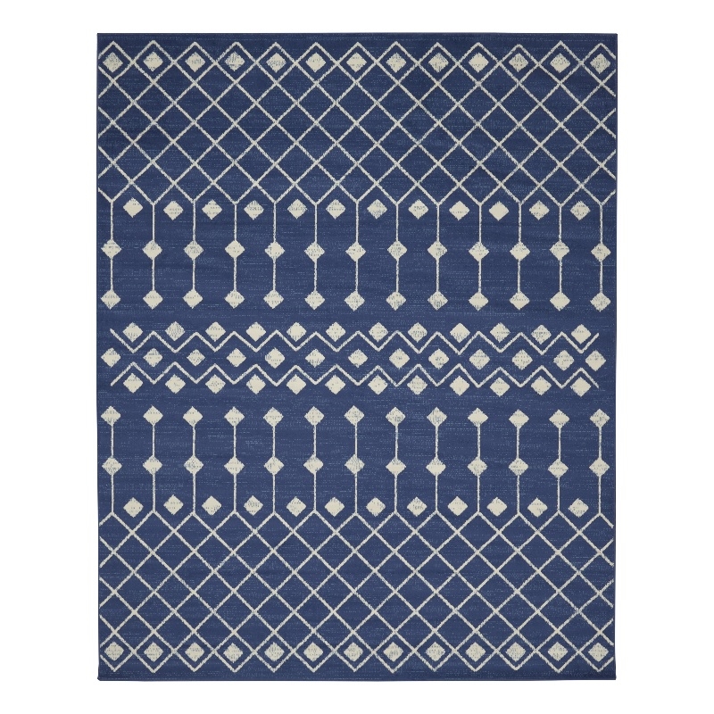 Nourison Home Grafix 9' x 12' Fabric Navy Area Rug