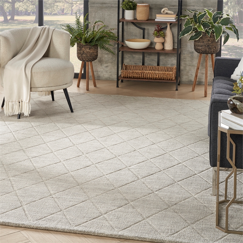 Nourison Home Wool Haven 8' x 10' Wool Grey Area Rug