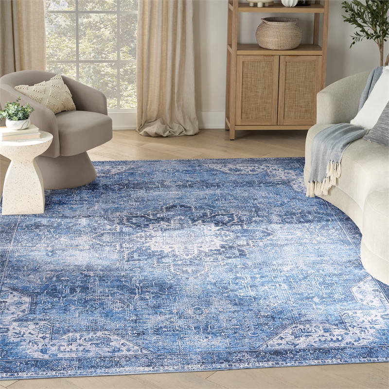 Nourison Home Nourison Washables 8' x 10' Polyester Blue Area Rug