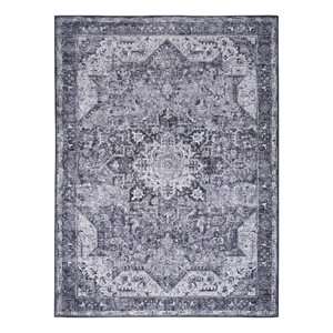 Nourison Home Nourison Washables 6' x 9' Polyester Charcoal Grey Area Rug