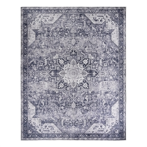 Nourison Home Nourison Washables 8' x 10' Polyester Charcoal Grey Area Rug