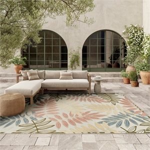 Nourison Home Aloha 8' x 11' Fabric Ivory Rose Area Rug