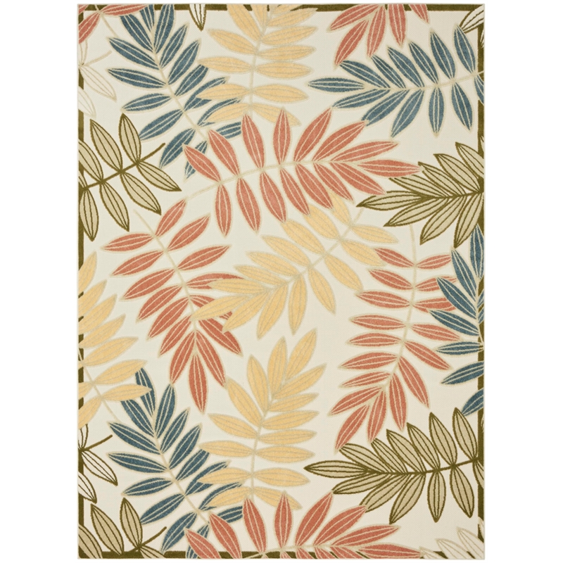 Nourison Home Aloha 8' x 11' Fabric Ivory Rose Area Rug