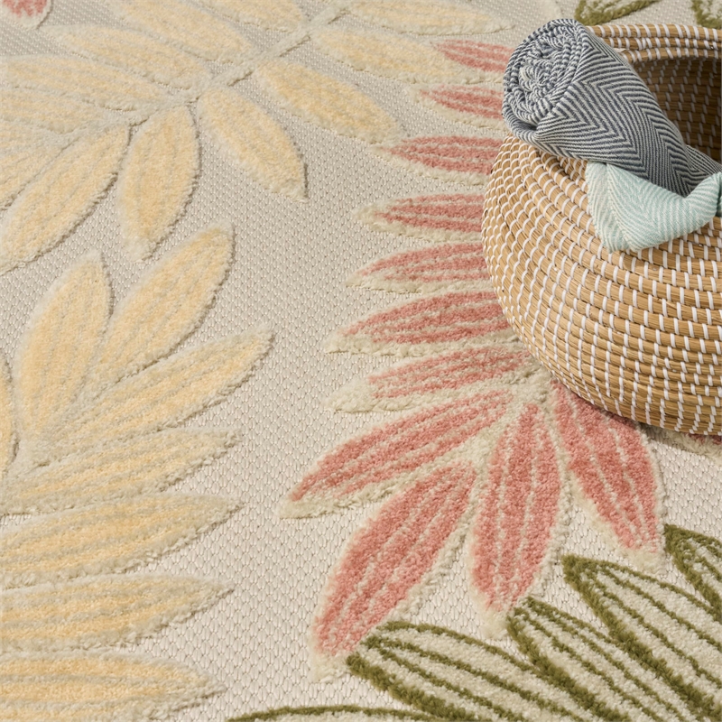 Nourison Home Aloha 8' x 11' Fabric Ivory Rose Area Rug