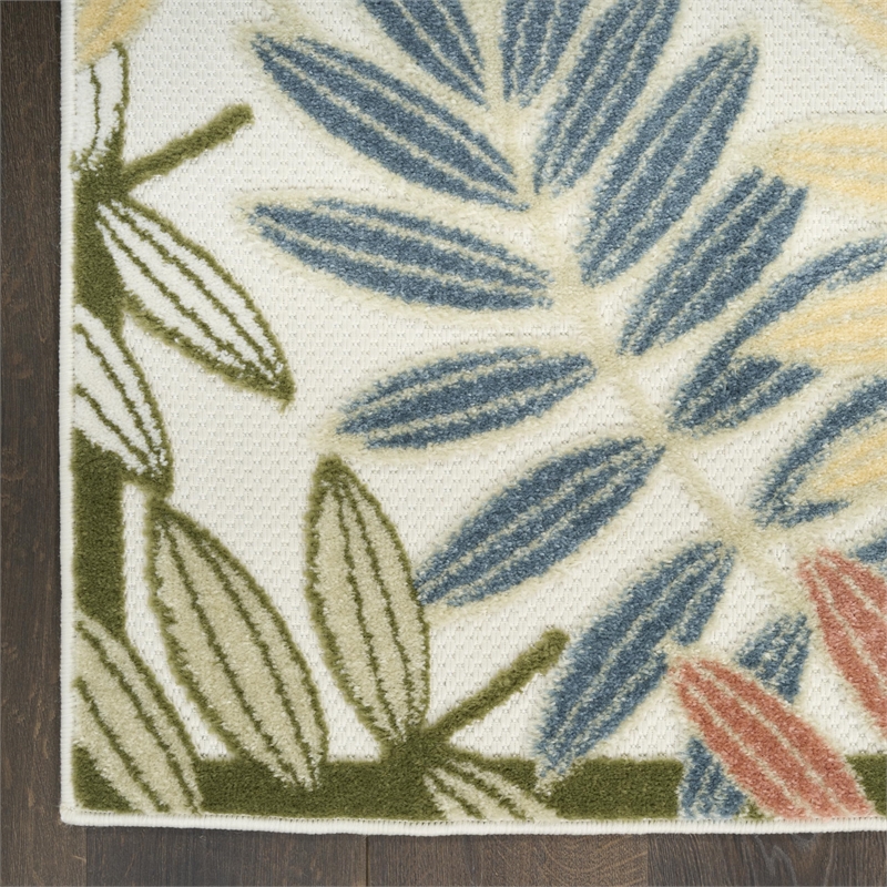 Nourison Home Aloha 8' x 11' Fabric Ivory Rose Area Rug