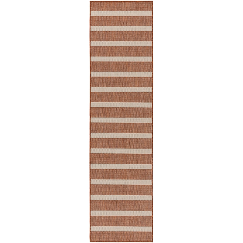 Nourison Home Positano 10' Runner Fabric Terracotta Ivory Area Rug