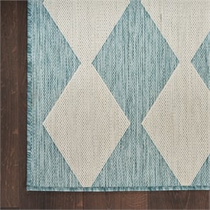 Nourison Home Positano 10' x 14' Fabric Aqua Area Rug