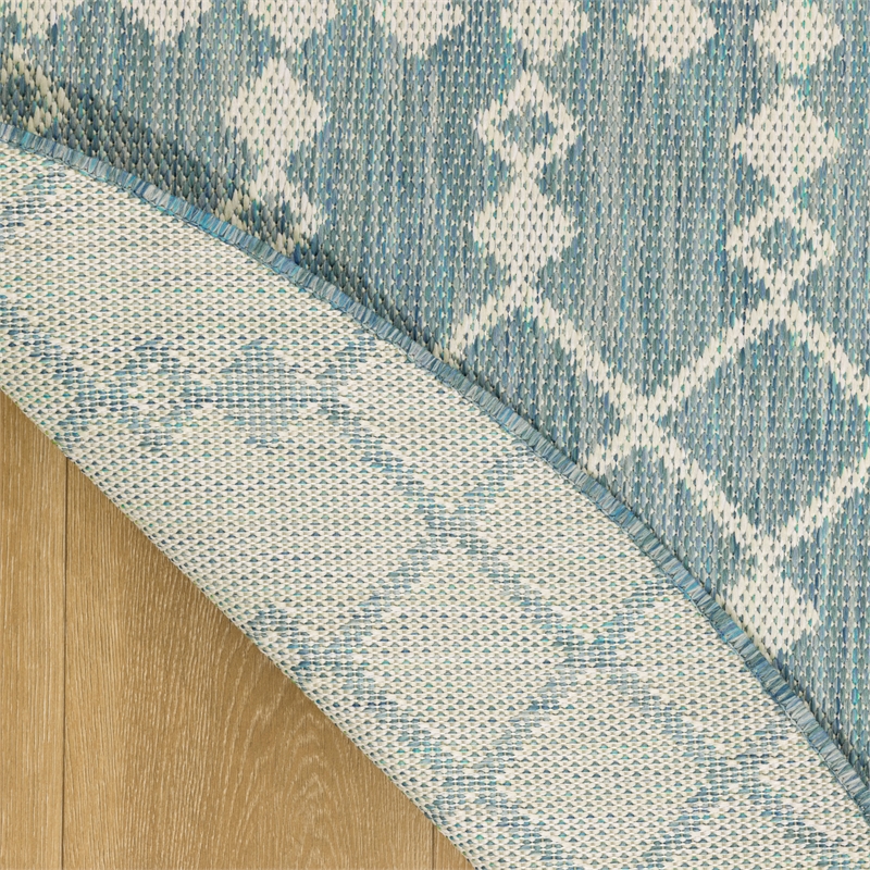 Nourison Home Positano 6' x Round Fabric Aqua Area Rug