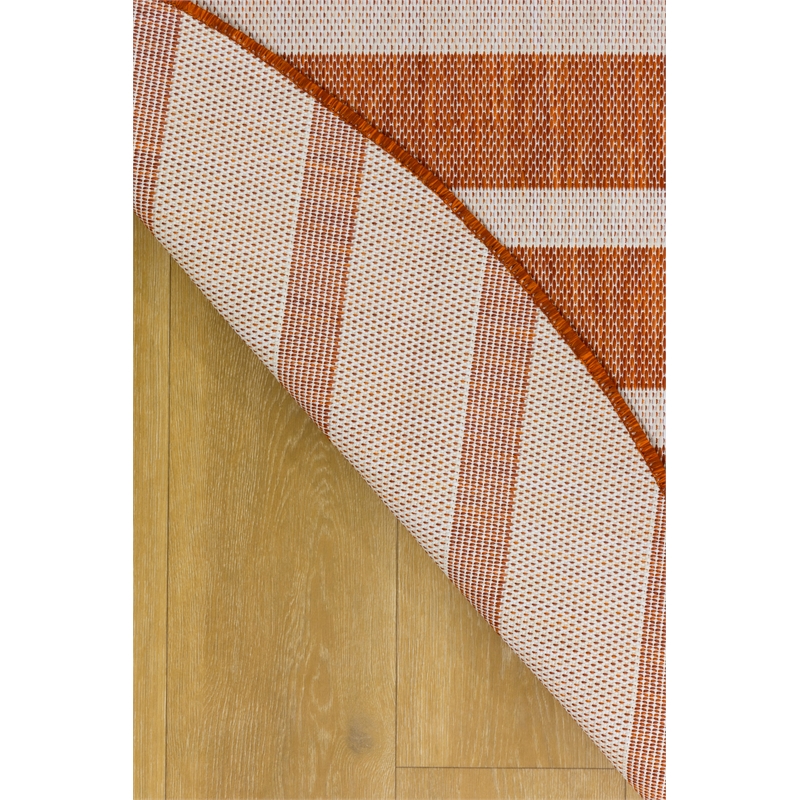 Nourison Home Positano 8' x Round Fabric Terracotta Ivory Area Rug