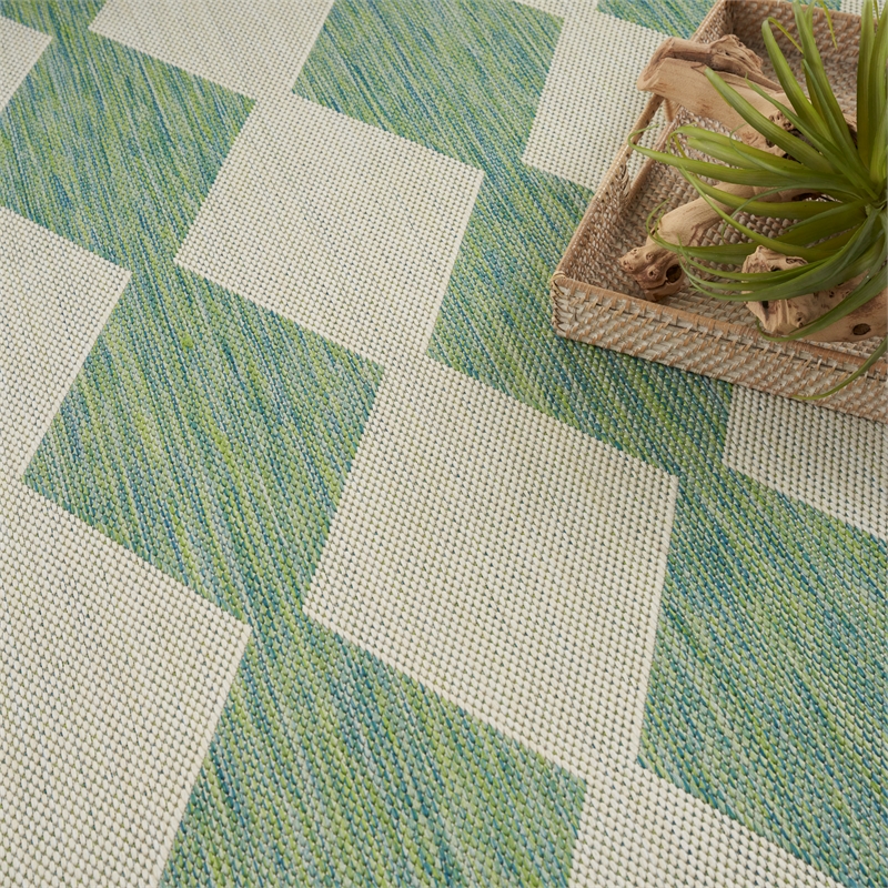 Nourison Home Positano 10' x 14' Fabric Blue Green Area Rug