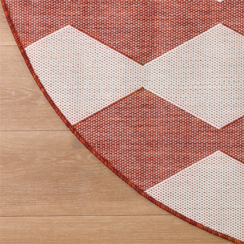 Nourison Home Positano 8' x Round Fabric Terracotta Area Rug