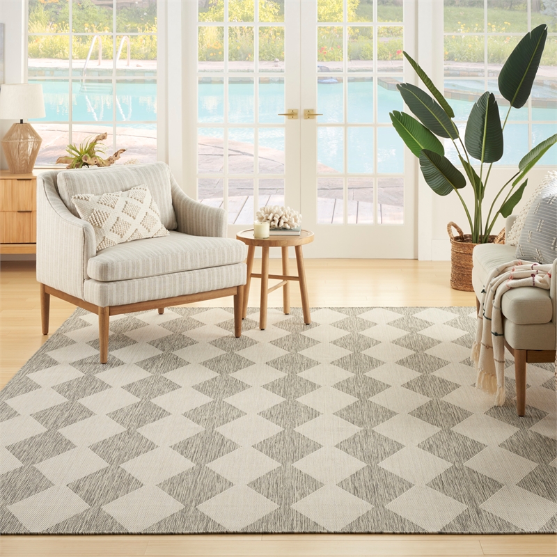 Nourison Home Positano 6' x 9' Fabric Light Grey Area Rug