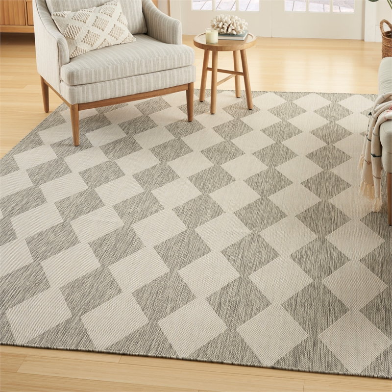 Nourison Home Positano 6' x 9' Fabric Light Grey Area Rug