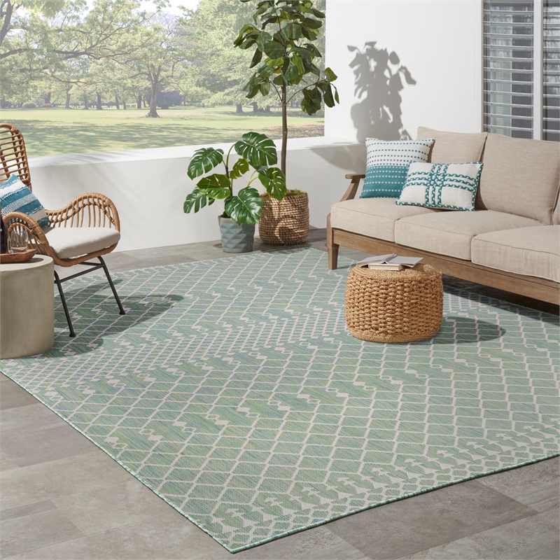 Nourison Home Positano 10' x 14' FabricBlue Green Area Rug