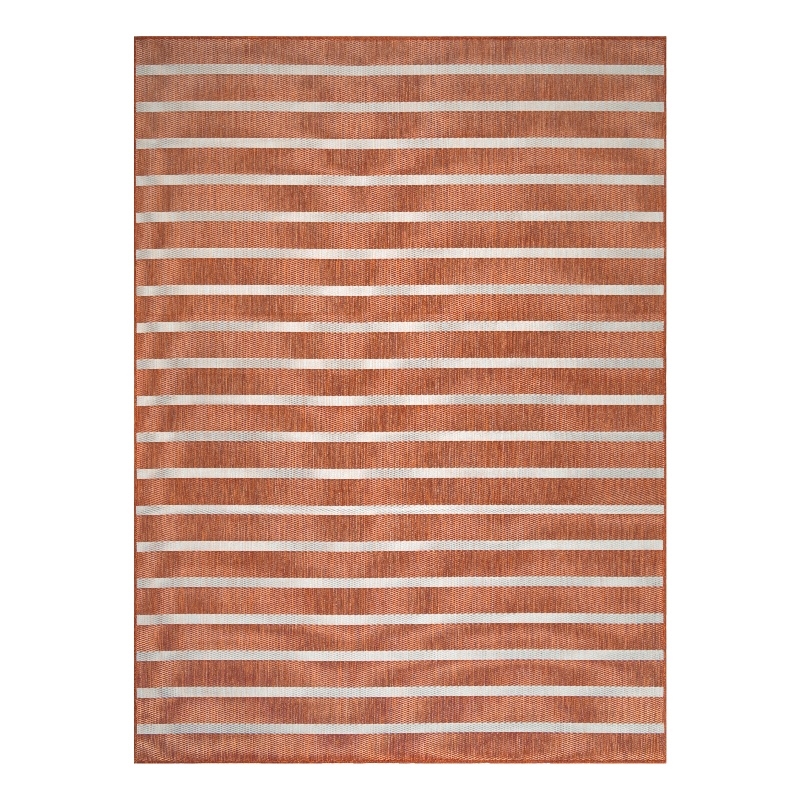 Nourison Home Positano 10' x 14' Fabric Terracotta Ivory Area Rug