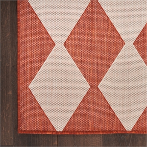 Nourison Home Positano 10' x 14' Fabric Terracotta Area Rug
