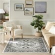 Nourison Home Dekor 4' x 6' Polyester Ivory Charcoal Area Rug