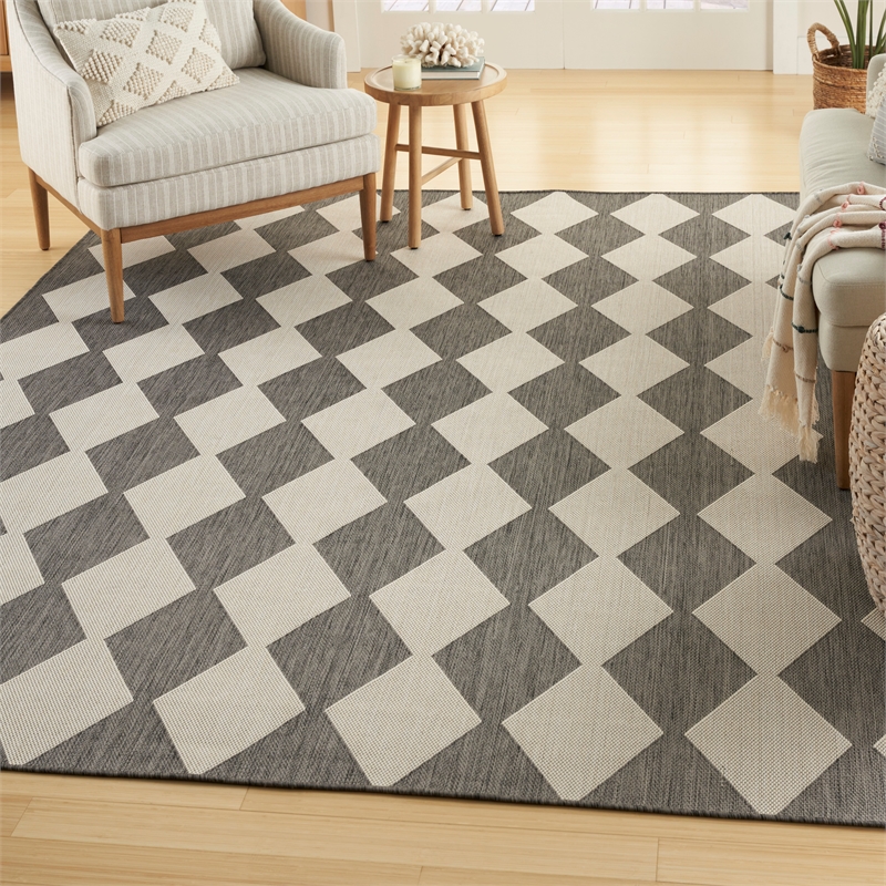 Nourison Home Positano 9' x 12' Fabric Charcoal Area Rug